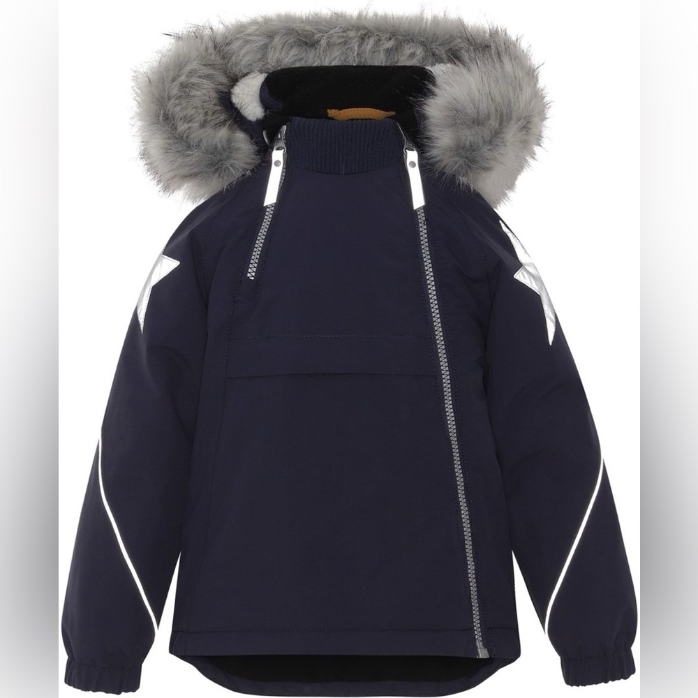 Molo Hopla Galaxy Navy Blue Jacket with Fur Hood